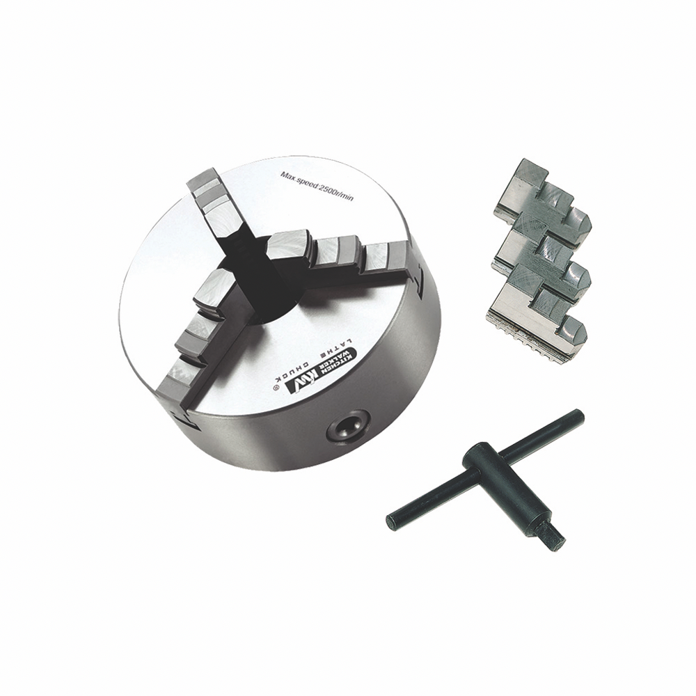 3 Jaw Self-Centering Mono Block Chuck, 100mm, Plainback
