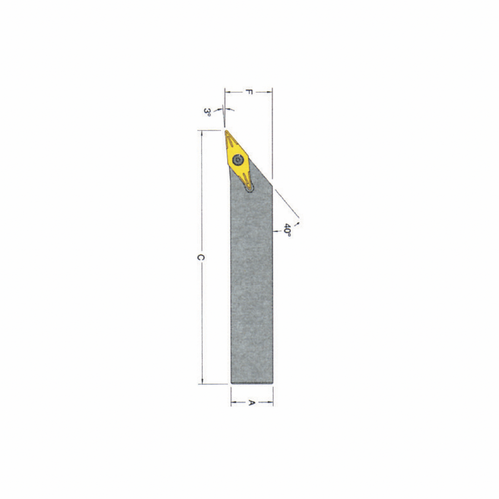 SVJB R/L Type Lathe Tool Holder, 3/8 x 4 1/2 x 7/8"